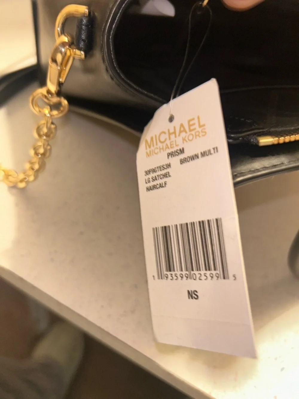 Michael Kors Animal-Print Satchel in Black and Brown - Picture 11 of 13